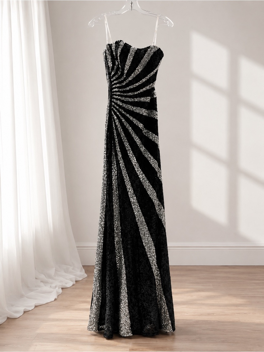 ✨ Royal Queen Black & Silver Sequin Gown | Brand new | Size 4